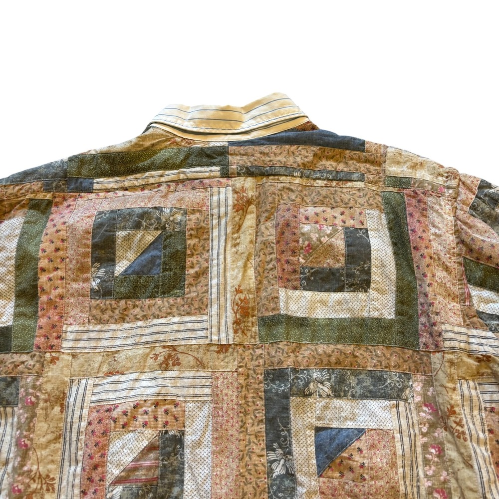 Polo Ralph Lauren Mens XL Patchwork Log Cabin Quilt Button Down Shirt Multicolor - Picture 7 of 11